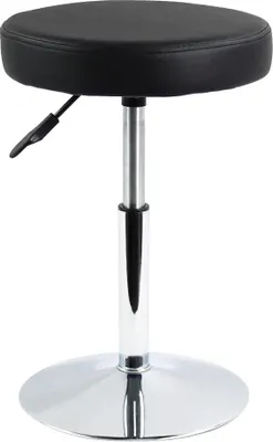 Produktbild von Runder Hocker Höhenverstellbar Kunstleder Drehbarer Tresenhocker - Für Geschäft, Büro, Spa-Salon und Pediküre - Klein Schwarz