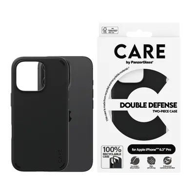 Produktbild von PanzerGlass CARE™ by ® Double Defense Case Schwarz iPhone 16 Pro, Cover, Apple, Apple - iPhone 16 Pro, Schwarz