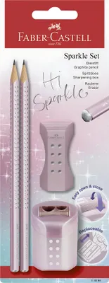 Image de FABER-CASTELL Grip Sparkle Bleistift-Set B rose metallic, 1 Set