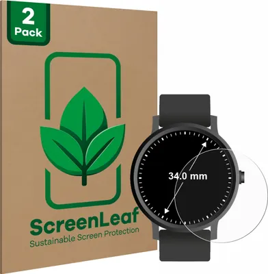 Produktbild von 2x ScreenLeaf Schutzfolie für Kreisrunde Displays (ø: 34 mm) nachhaltiger Displayschutz Display Schutz Folie Klar Transparent