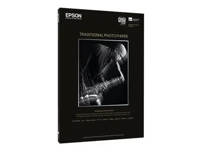 Zdjęcie produktu dla Epson Traditional Photo Paper, DIN A4, 330g/m², 25 Arkuszy, 330 g/m², A4, 25 ark., - SureColor SC-T7200D-PS - SureColor SC-T7200-PS - SureColor SC-T7200 - SureColor SC-T5200D-PS -..., 1 szt., 225 mm