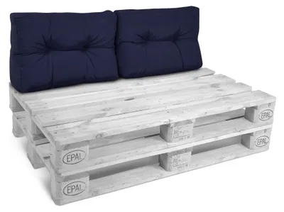 Produktbild von Beautissu 2X Rückenkissen Palettenkissen Outdoor Eco Style, 60x40cm, Blau