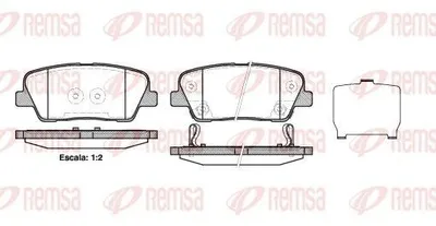 Produktbild von REMSA 1274.02 Bremsbeläge Satz Hinten Bremsklötze für HYUNDAI SANTA FÉ II (CM) für KIA SORENTO II (XM)