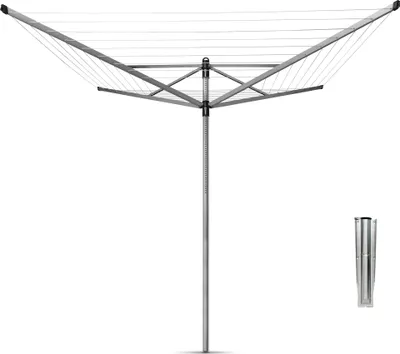 Produktbild von Brabantia Brabantia Lift-O-Matic Wäschespinne - mit Metallbodenanker - 40 m - Metallic Grau