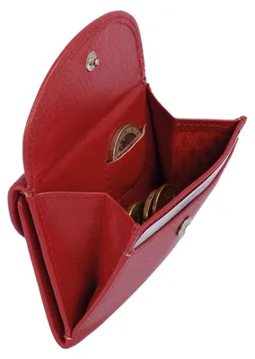 Zdjęcie produktu dla LEAS Portfel damski skórzany czerwony 7x5,5cm