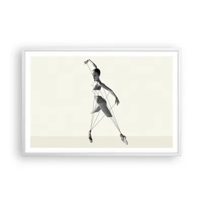 Produktbild von Gerahmtes Poster - Weißer Rahmen - Surreal Ballerina Marionette - 91,5x61 cm - Wand Bild - Wanddeko - Wandbilder - Kunstposter - Wandposter - Bilderrahmen - Bilder - Kunstdruck - P2WAA91x61-4812