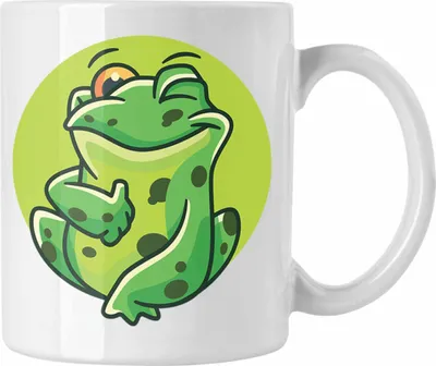 Produktbild von Trendation - Frosch Tasse Grafik Geschenk Lustig Grün (Weiß)