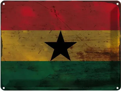 Produktbild von vianmo Blechschild 30x40 cm Ghana Flagge Fahne Wappen