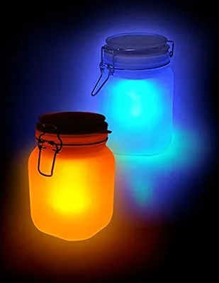 Produktbild von Solarleuchte Sonne im Glas, Outdoor, Einmachglas-Design, mit Lichtsensor, 10,5x10,5x18 cm
