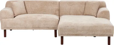 Zdjęcie produktu dla BELIANI Sofa narożna lewostronna beżowa tapicerka wodoodorna tkanina na nóżkach narożnik 4-osobowy