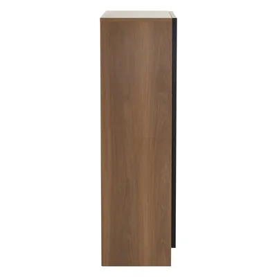 Produktbild von MERAX Glasvitrine Sideboard mit LED-Beleuchtung und 3 Einlegeböden, Standvitrine Wandvitrine aus gehärtetes Glas, 32x106x80cm Sammlervitrine Kommode