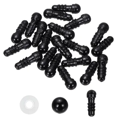 Produktbild von Sicherheitsaugen - 5 mm Durchmesser - Zum Basteln von Figuren und Kuscheltieren - 40 Stück - Schwarz