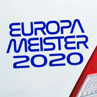 Produktbild von Auto Aufkleber Europameister 2020 18x10 cm Dunkelblau Sticker Heckscheibenaufkleber
