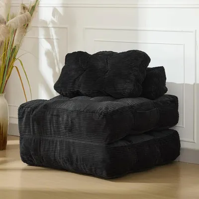 Zdjęcie produktu dla Składane krzesło do spania – sofa podłogowa – z poduszką – składany materac – oparcie – ciemnofioletowe