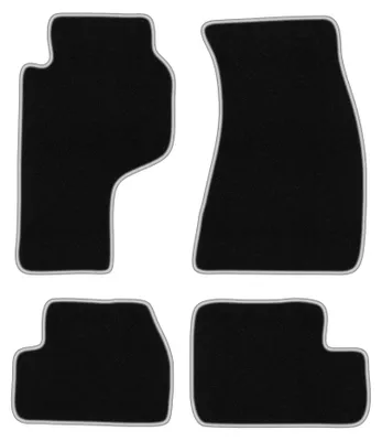 Obrázok produktu pre Velúrové autokoberce pre: Nissan 200SX 1988-2003 (kupé) – sada 4 ks, čierno-strieborné, na mieru – Wielganizator CARLUX