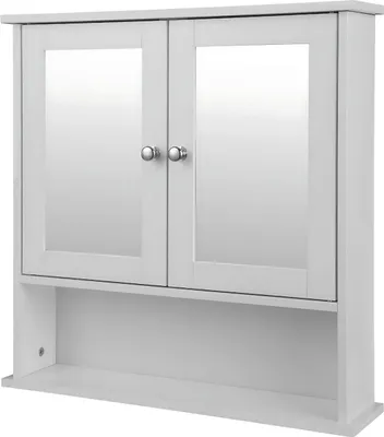 Obrázek produktu pro Happiq koupelnový nábytek se zrcadlem - nástěnný - MDF - 56x13x58,3 cm - 3 police