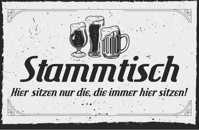 Produktbild von vianmo Holzschild 12x18 cm Stammtisch hier sitzen nur die