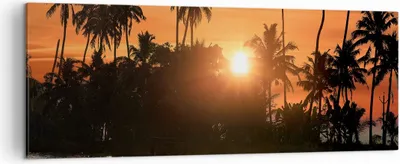 Produktbild von Bild auf Leinwand - Leinwandbild - Palme Fluss Sommer - 140x50cm - Wand Bild - Wanddeko - Leinwanddruck - Bilder - Kunstdruck - Wanddekoration - Leinwand bilder - Wandkunst - AB140x50-3894