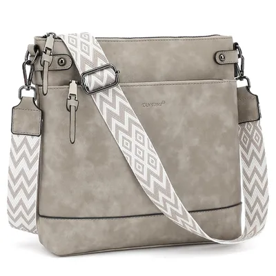 Produktbild von Umhängetasche Damen Mittel Crossbody Bag Leicht Schultertasche Tasche Bag Mit Verstellbar Abnehmbar Breiter Gurt Pendeln Reise Campus (Grau)