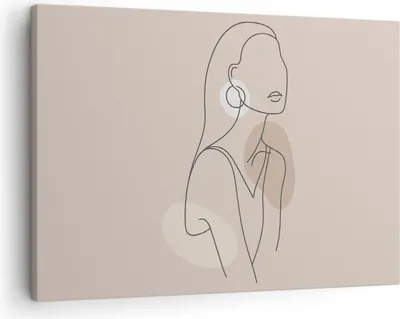 Produktbild von Bild auf Leinwand - Leinwandbild - Einteilig - Stück Linie Frau - 70x50cm - Wand Bild - Wanddeko - Wandbilder - Leinwanddruck - Bilder - Wanddekoration - Leinwand bilder - Wandbild - AA70x50-4766