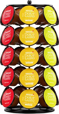 Produktbild von KitchenBrothers Kaffeekapselhalter - Kapselständer - Geeignet für Dolce Gusto - 35 Kapseln - Kapselhalter - Drehbar - Schwarz