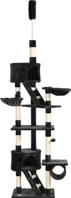 Produktbild von Kratzbaum - Deckenspanner Boden-zu-Decke - 5 Ebenen - Holz - Plattformen & Kratzsäulen - 60x45x260 cm - Grau
