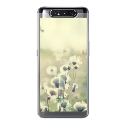 Produktbild von MuchoWow® Handyhülle Schutzhülle Hülle für Samsung Galaxy A80 Blumen - Feld - Weiß Silikon Softcase Handy Hülle - Schutzdeckel