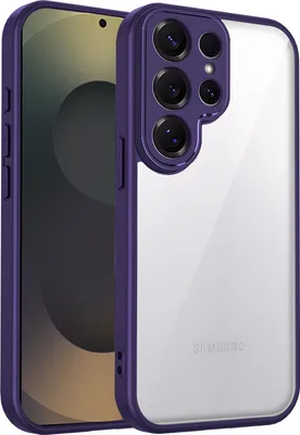 Produktbild von Hülle für Samsung Galaxy S22 Ultra 5G Transparente Rückseite TPU Bumper Stoßfest Handyhülle Lila