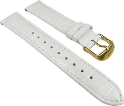 Produktbild von Timex Band Leder Krokooptik weiß 18mm T2P071 T2P041 T2P043 T2P061