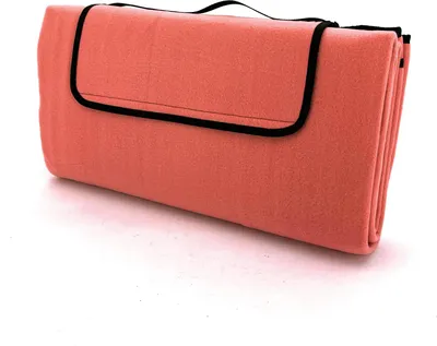 Produktbild von heimtexland Picknickdecke wasserdicht Outdoor Strandmatte Isomatte waschbar Campingdecke faltbar mit Tragegriff Festival Zelten Picknick Strand Decke Typ549 orange 135x170 cm