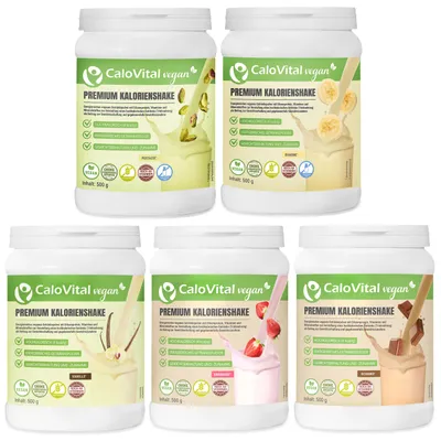 Produktbild von Hochkalorische Trinknahrung Vegan | Kalorien Shake Vegan zum Zunehmen | Astronautennahrung Vegan mit Protein & Vitaminen | 5er SPARSET B. E. P. S. V.