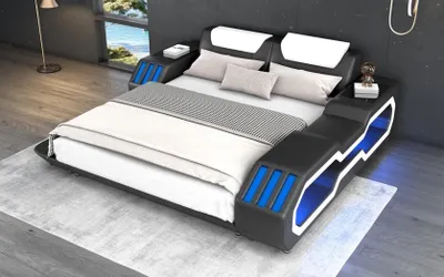 Immagine prodotto di Lusso letti a led illuminati Camera da letto letto letto in pelle 180x200 Mobili