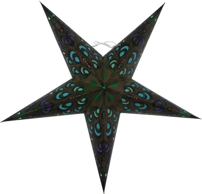 Immagine prodotto di Stella di carta - Stella di Natale - Stella a 5 punte - con motivi colorati - 60 cm