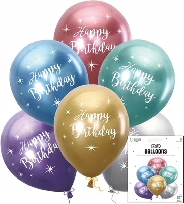 Image de Zestaw Balonów Z Nadrukiem Na Urodziny Heppy Birthday Metaliczne Dekoracja