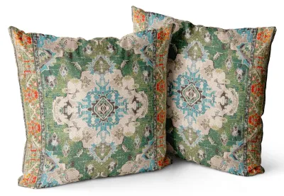 Produktbild von Kissenhüllen Set 2-teilig, Boho Stil, 50x50 cm, grün, für Sofa und Garten