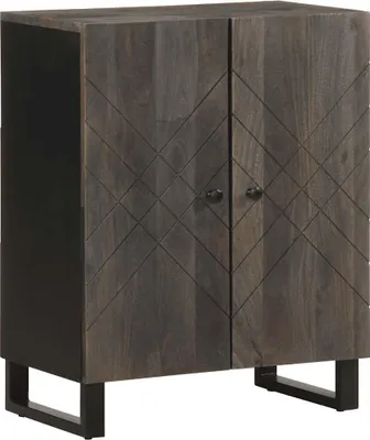 Obrázok produktu pre vidaXL 3-dielne príborníky čierne 60x33x75 cm z masívneho mangového dreva