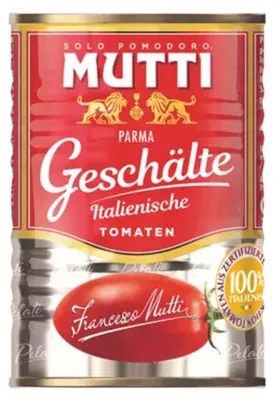 Obrázek produktu pro Celá loupaná rajčata Mutti Pomodoro ve vlastní rajčatové šťávě 400g