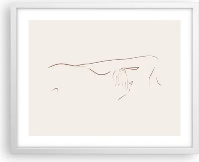 Produktbild von Gerahmtes Poster - Weißer Rahmen - Skizze Nacktheit Frau - 50x40 cm - Wand Bild - Wanddeko - Wandbilder - Kunstposter - Wandposter - Bilderrahmen - Bilder - Kunstdruck - P2WAA50x40-4552