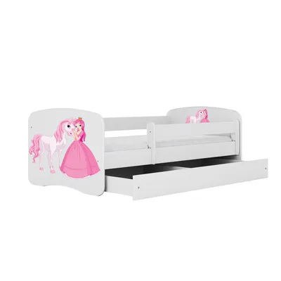 Produktbild von Kocot Kids Kinderbett Babydreams Prinzessin und Pferd 160x80 cm mit Matratze in weiß