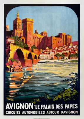 Image de Avignon Le Palais Des Papes - Roger BRODERS - 50x70cm Affiche Poster