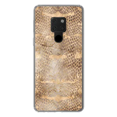 Produktbild von MuchoWow® Handyhülle Schutzhülle Hülle für Huawei P40 Lite Schlangendruck - Gold - Braun Silikon Softcase Handy Hülle - Handy