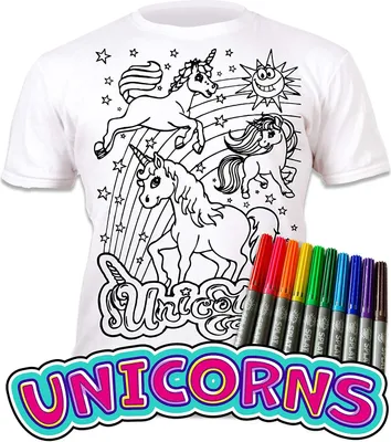 Produktbild von Unicorn-Mal-T-Shirt für Kinder im Alter von 5–6 Jahren