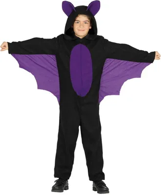 Produktbild von Fledermaus Onsie Kinderkostüm mit Flügel & Kapuze Größe: XL / 10-12 J
