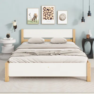 A bedroom scene with a bed as the main focus.