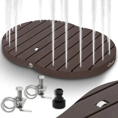 Produktbild von CCLIFE Gartendusche Aussendusche, Außendusche Garten, Bodendusche Outdoor,Dusche Mit Fußrad,Fontänenhöhe 4m,PP,CushHom,Farbe:Braun