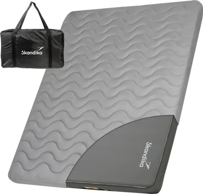Produktbild von Skandika Doppel-Isomatte Easy 3D Premium Flex Bundle | Luftmatratze mit Bezug für 2 Personen, 200 x 150 x 12 cm, USB-C Pumpe, Schaumstoff, Softtouch