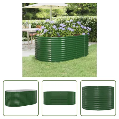 Immagine prodotto di The Living Store Letto rialzato in acciaio verniciato a polvere 175x100x68 cm Verde
