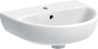 Produktbild von Geberit Selnova - Handwaschbecken 600x480 mm, mit 1 Hahnloch, mit Überlauf, Weiß 500.324.01.7