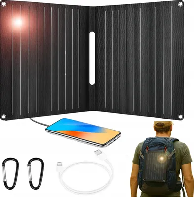 Obrázek produktu pro Solární Nabíječka Telefonu 15W Solární Panel Cestovní Skládací Usbc