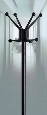Immagine prodotto di Appendiabiti a piantana con 8 ganci | Acciaio laccato | Altezza 178 cm | Nero